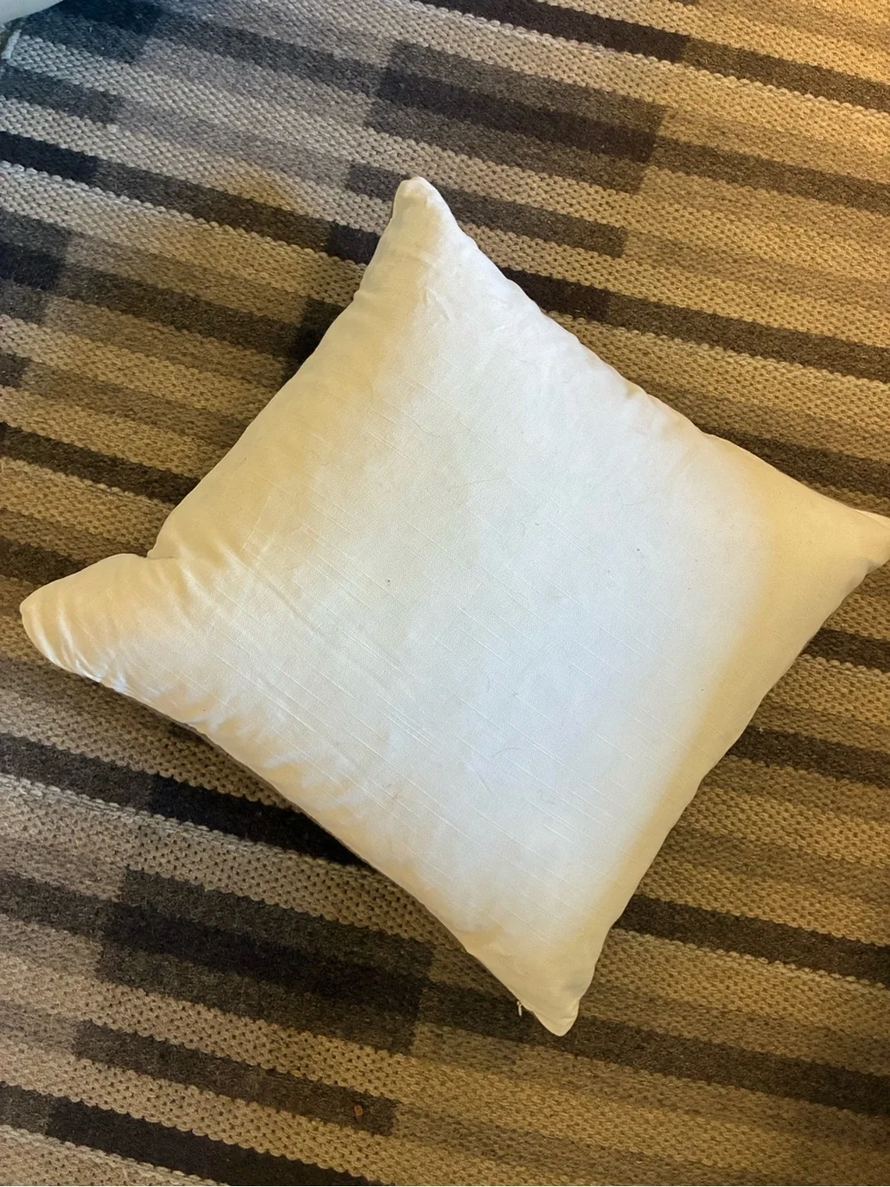 Pottery Barn Textured Heart Pillow Cover and Down Pillow Wool Blend 20X20 Beige